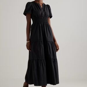 Quince 100% Organic Cotton Poplin Tiered Maxi Dress